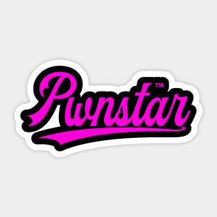 Pwnstar™ Hot Pink Baseball Swash 3 Logo Sticker